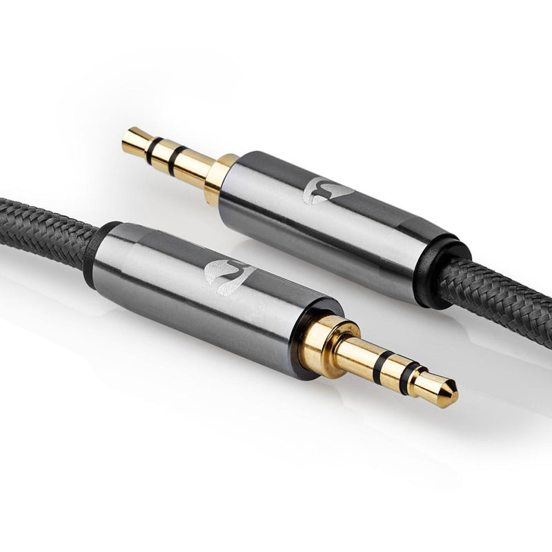 Nedis CATB22000GY10 Stereo-audiokabel 3,5 Mm Male - 3,5 Mm Male Gun Metal Grey Gevlochten Kabel