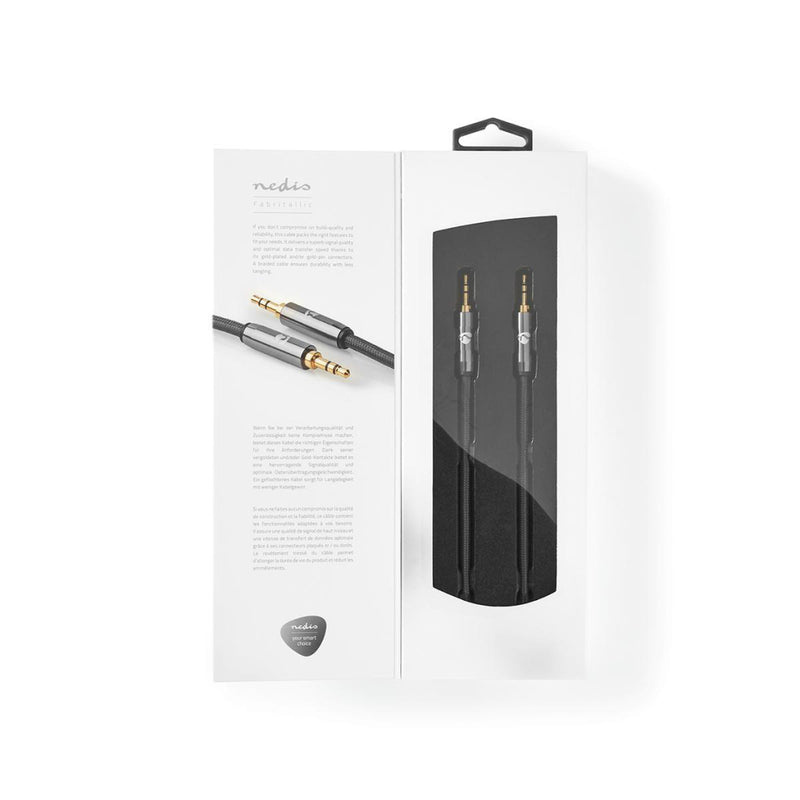 Nedis CATB22000GY10 Stereo-audiokabel 3,5 Mm Male - 3,5 Mm Male Gun Metal Grey Gevlochten Kabel