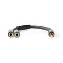 Nedis CATB22100GY02 Stereo-audiokabel 3,5 Mm Male 2x 3,5 Mm Female Verguld 0.20 M Rond Grijs / Gun