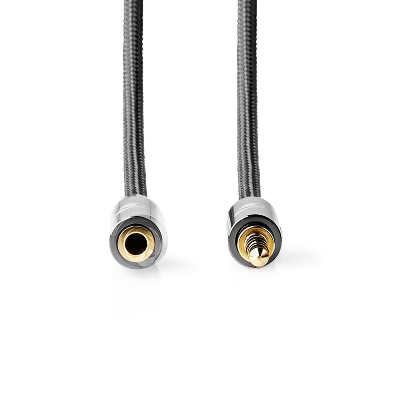 Nedis CATB22050GY50 Stereo-audiokabel 3,5 Mm Male - 3,5 Mm Female Gun Metal Grey Gevlochten Kabel