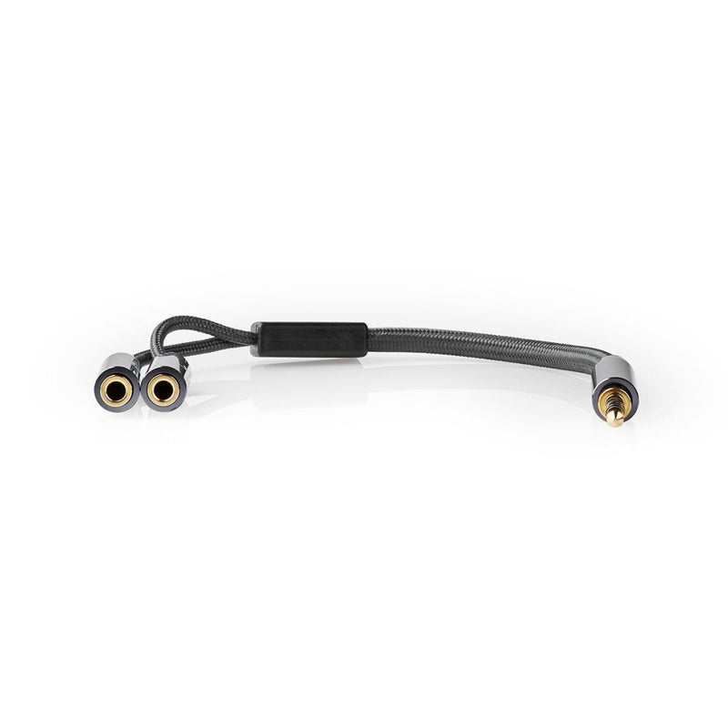 Nedis CATB22150GY02 Stereo-audiokabel 3,5 Mm Male - 2x 3,5 Mm Female Gun Metal Grey Gevlochten Kabe