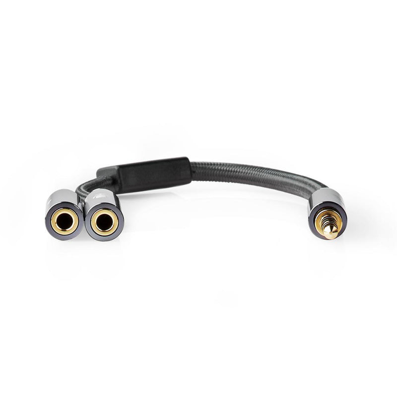 Nedis CATB22150GY02 Stereo-audiokabel 3,5 Mm Male - 2x 3,5 Mm Female Gun Metal Grey Gevlochten Kabe
