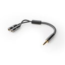 Nedis CATB22150GY02 Stereo-audiokabel 3,5 Mm Male - 2x 3,5 Mm Female Gun Metal Grey Gevlochten Kabe