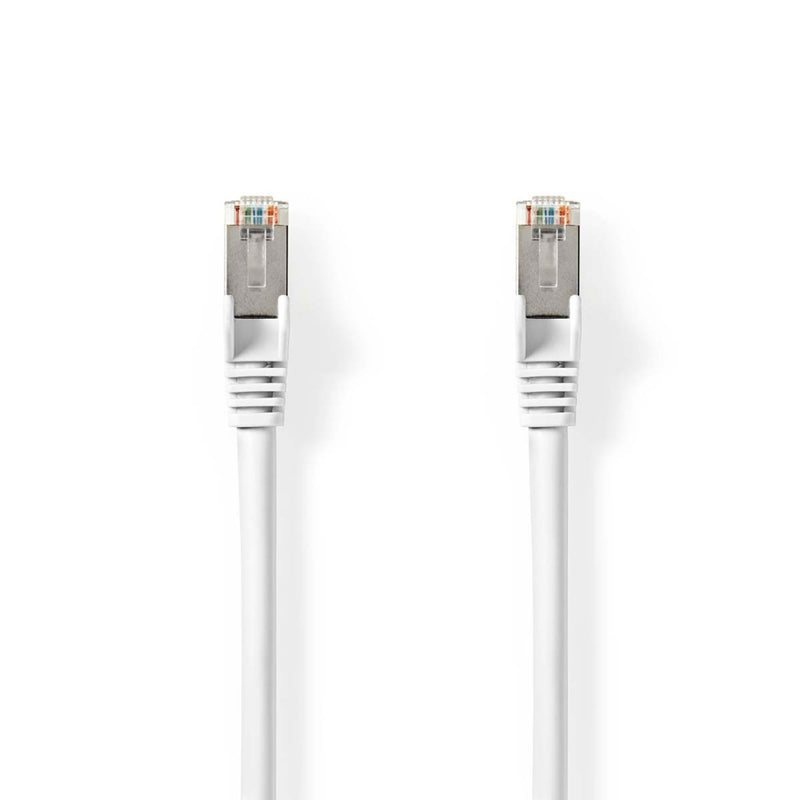 Nedis CCGP85520WT50 Cat8.1-kabel S/ftp Rj45 Rj45 5.00 M Rond Pvc Lszh Wit Polybag