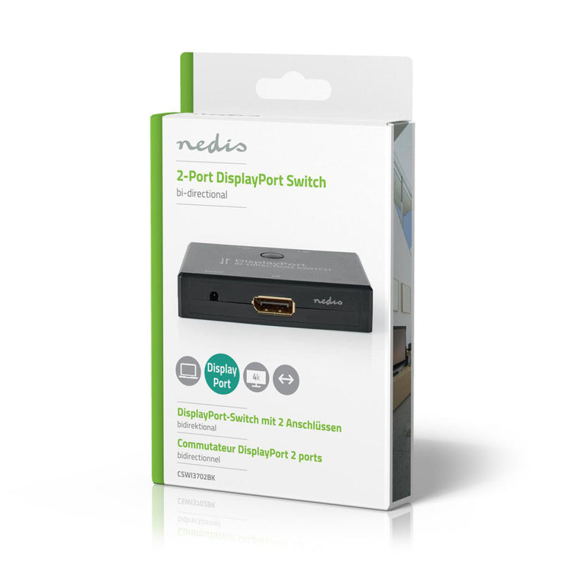Nedis CSWI3702BK 2-poorts Displayport Bi-directionele Switch Zwart