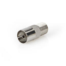 Nedis CSGB41955ME Satelliet- En Antenne-adapter F-female Iec (coax) Female Vernikkeld 75 Ohm Recht
