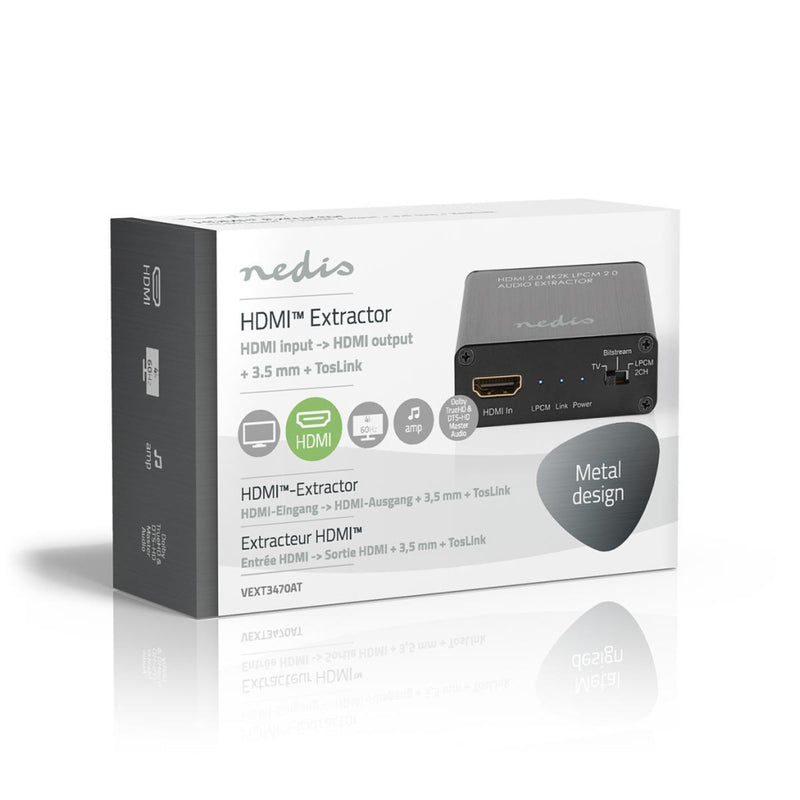 Nedis VEXT3470AT Hdmi&trade; Audio-extractor Digitaal En Stereo - 1x Hdmi&trade; Ingang 1x Hdmi&tra