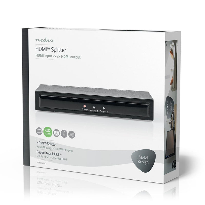 Nedis VSPL3462AT Hdmi&trade;-splitter 2-poorts - 1x Hdmi&trade;-ingang 2x Hdmi&trade;-uitgang