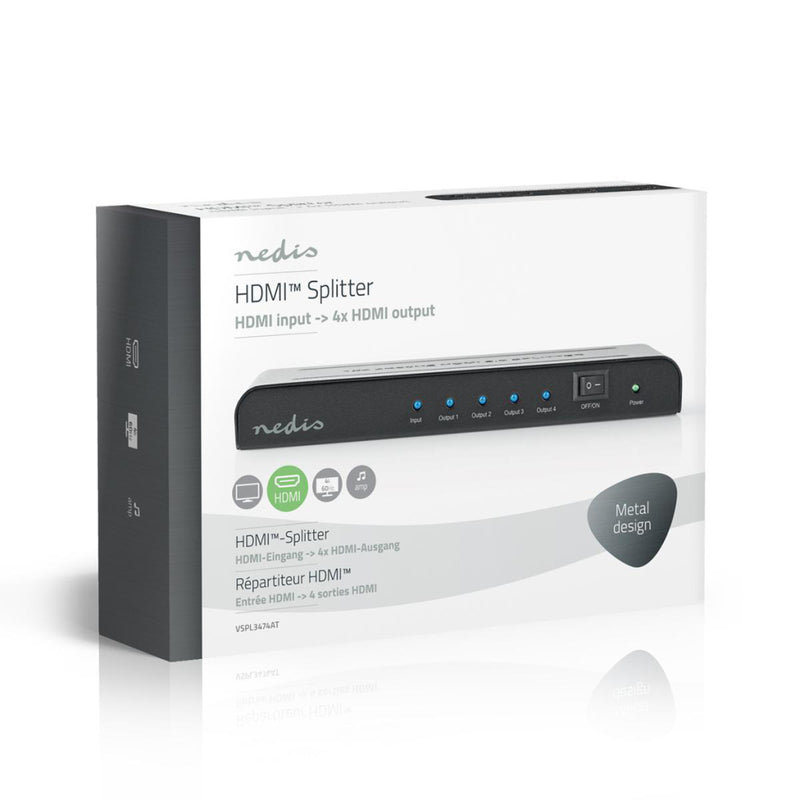Nedis VSPL3474AT Hdmi&trade;-splitter 4-poorts - 1x Hdmi&trade;-ingang 4x Hdmi&trade;-uitgang 4k2k@