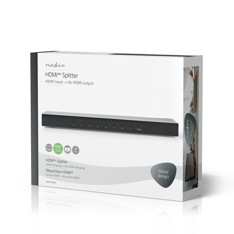 Nedis VSPL3478AT Hdmi&trade;-splitter 8-poorts - 1x Hdmi&trade;-ingang 8x Hdmi&trade;-uitgang 4k2k@