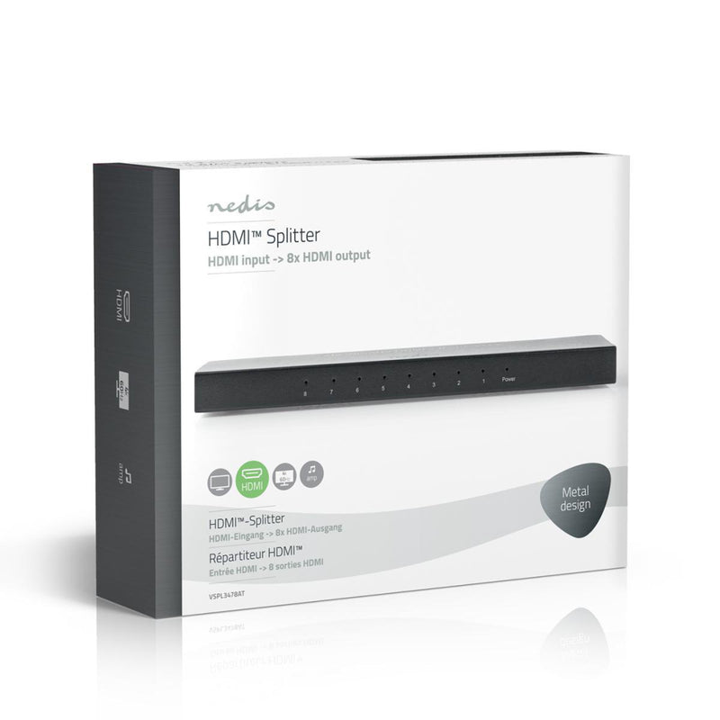 Nedis VSPL3478AT Hdmi&trade;-splitter 8-poorts - 1x Hdmi&trade;-ingang 8x Hdmi&trade;-uitgang 4k2k@