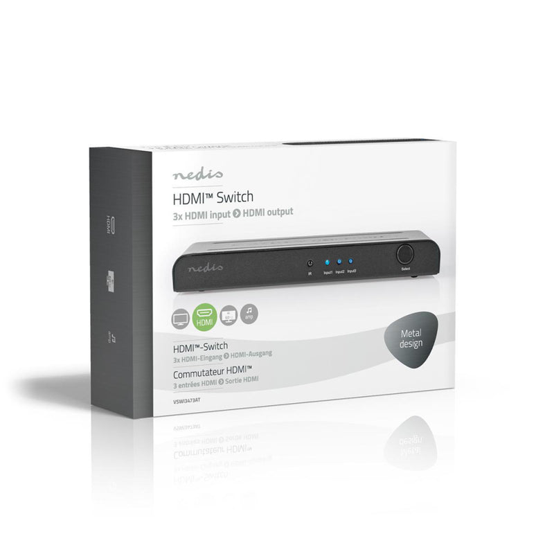 Nedis VSWI3473AT Hdmi&trade; Switch 3-poorts - 3x Hdmi&trade;-ingang 1x Hdmi&trade;-uitgang 4k2k@60