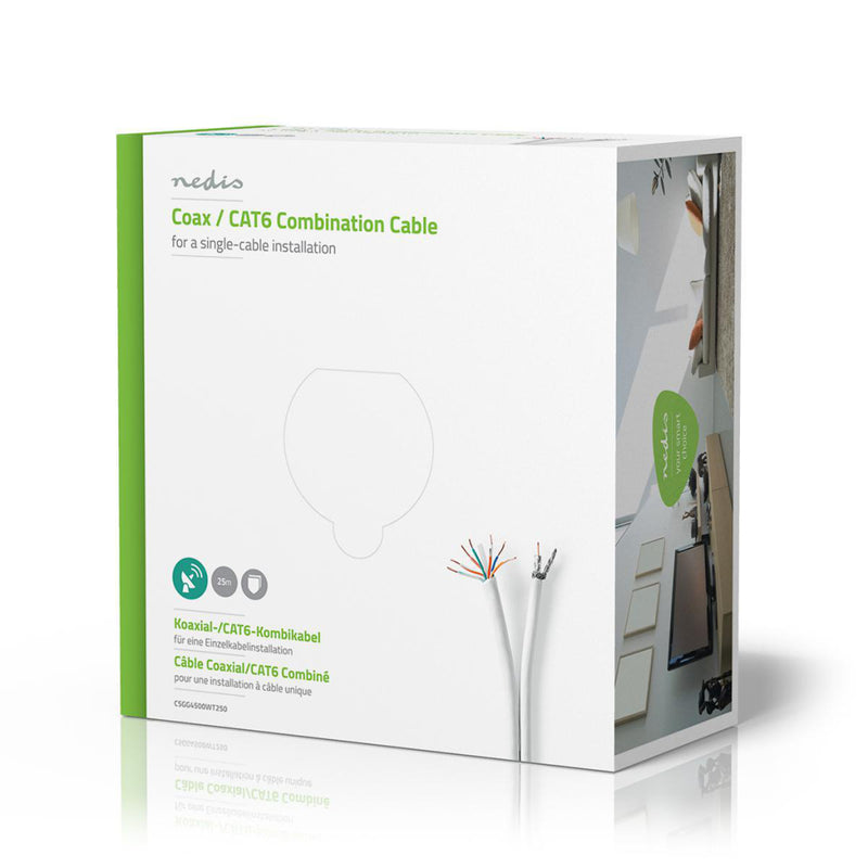 Nedis CSGG4500WT250 Coax- / Cat6-combinatiekabel 25,0 M