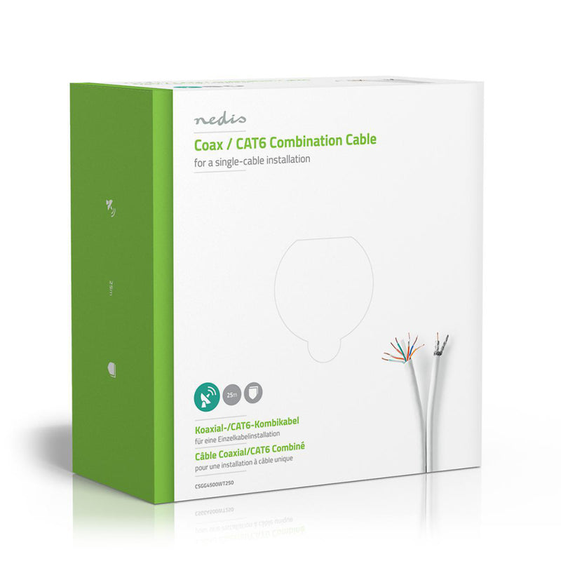 Nedis CSGG4500WT250 Coax- / Cat6-combinatiekabel 25,0 M