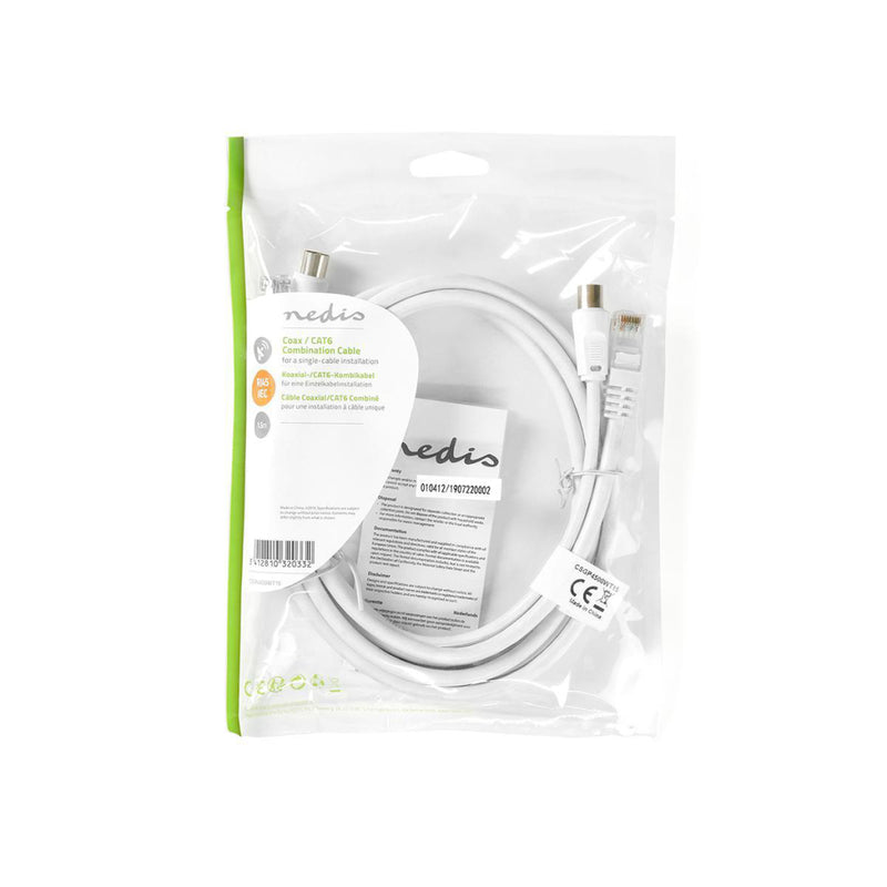 Nedis CSGP4500WT15 Coax- / Cat6-combinatiekabel Met Connectoren 1,5 M