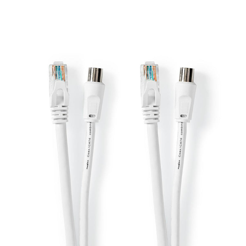 Nedis CSGP4500WT50 Coax- / Cat6-combinatiekabel Met Connectoren 5,0 M