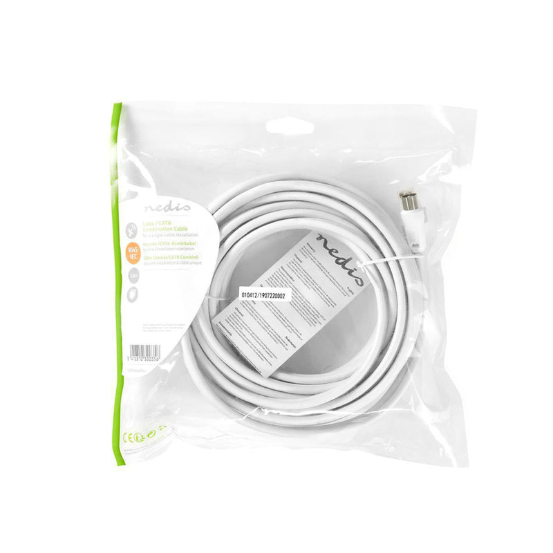 Nedis CSGP4500WT50 Coax- / Cat6-combinatiekabel Met Connectoren 5,0 M