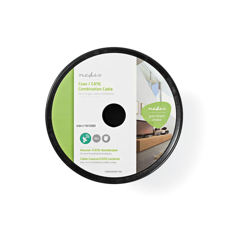 Nedis CSGR4500WT100 Coax- / Cat6-combinatiekabel 10,0 M