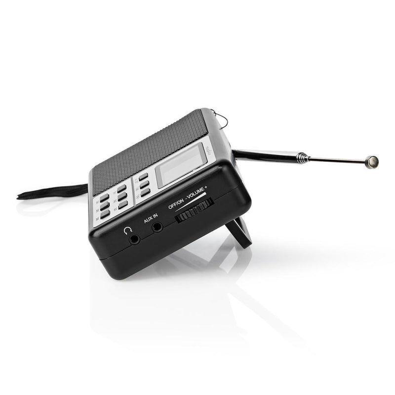 Nedis RDWR1100BK Fm-radio 1,5 W Wereldontvanger Klok &amp; Wekkerfunctie Zwart