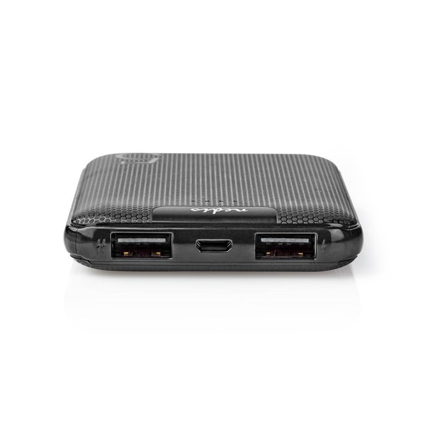 Nedis UPBK5002BK Powerbank 5000 Mah 2 Usb-a Uitgangen 1. 0 A Micro-usb Ingang Zwart