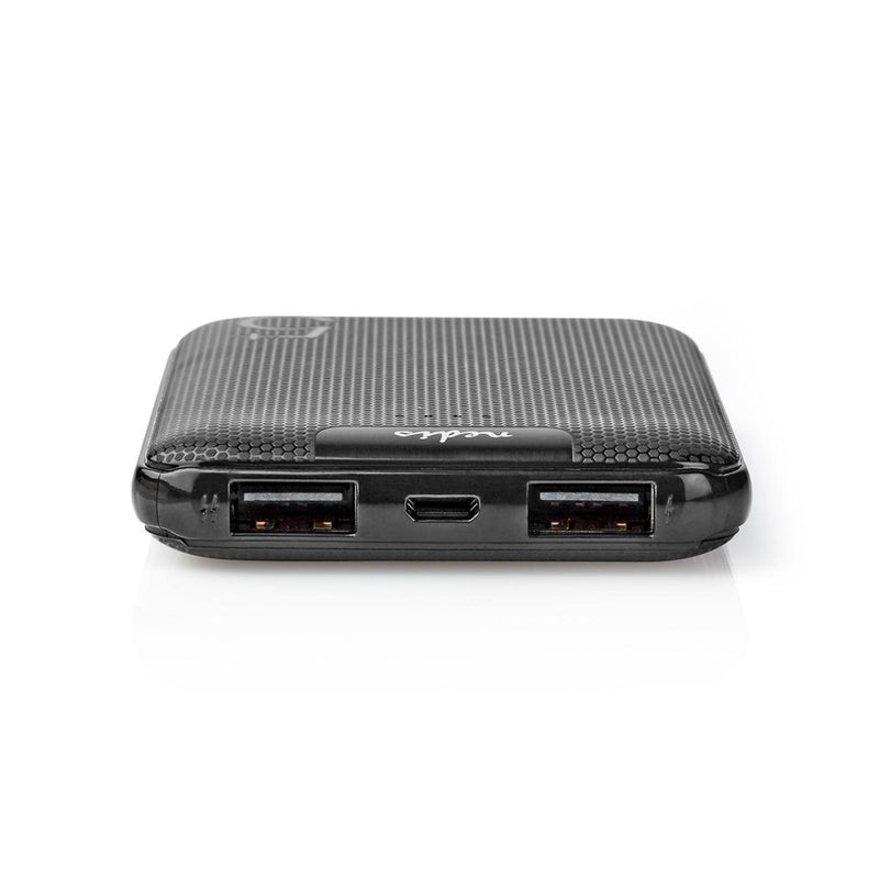 Nedis UPBK5002BK Powerbank 5000 Mah 2 Usb-a Uitgangen 1. 0 A Micro-usb Ingang Zwart