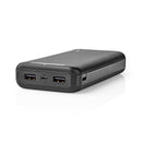 Nedis UPBK20002BK Powerbank 20. 000 Mah 3 Uitgangen 3.0 / 2.1 / 1.0 A Usb-c&trade; / Micro-usb-inga