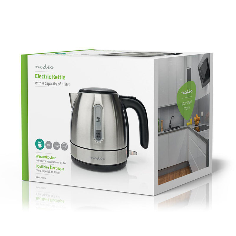 Nedis KAWK300EAL Waterkoker 1L 2150W RVS