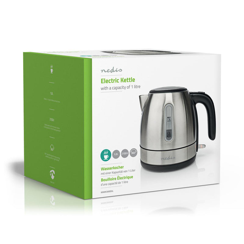 Nedis KAWK300EAL Waterkoker 1L 2150W RVS