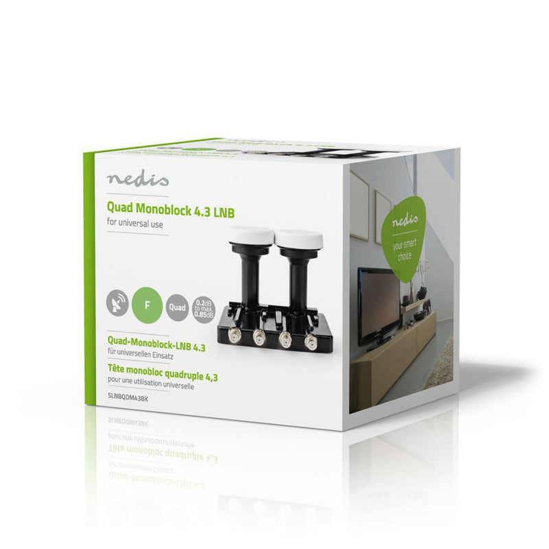 Nedis SLNBQDM43BK Universele Lnb Quad Monoblock 4.3 Ruisgetal 0,2 - 0,85 Db