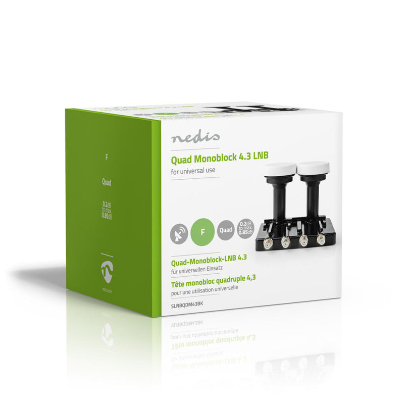 Nedis SLNBQDM43BK Universele Lnb Quad Monoblock 4.3 Ruisgetal 0,2 - 0,85 Db
