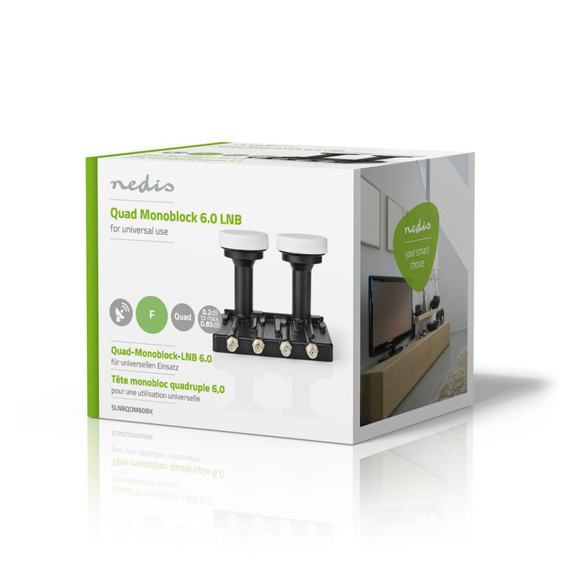 Nedis SLNBQDM60BK Universele Lnb Quad Monoblock 6.0 Ruisgetal 0,2 - 0,85 Db