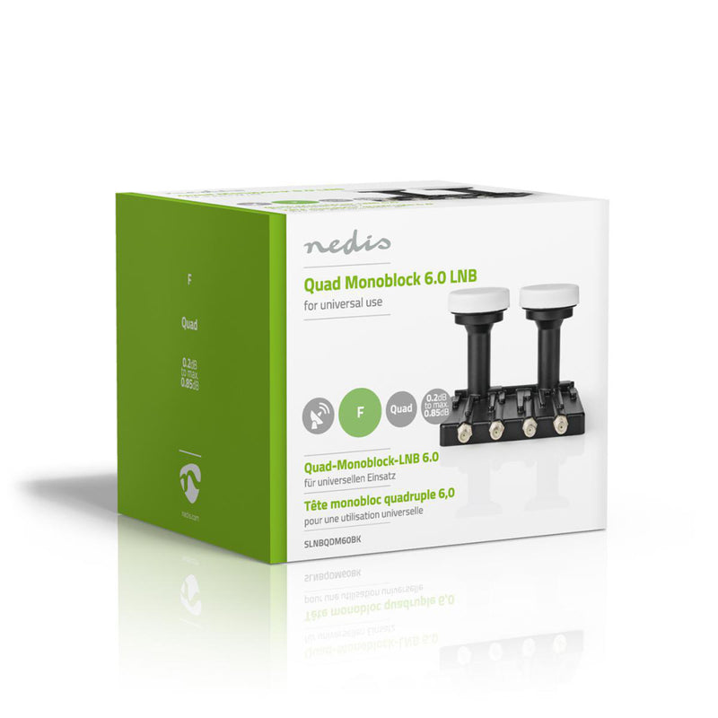 Nedis SLNBQDM60BK Universele Lnb Quad Monoblock 6.0 Ruisgetal 0,2 - 0,85 Db