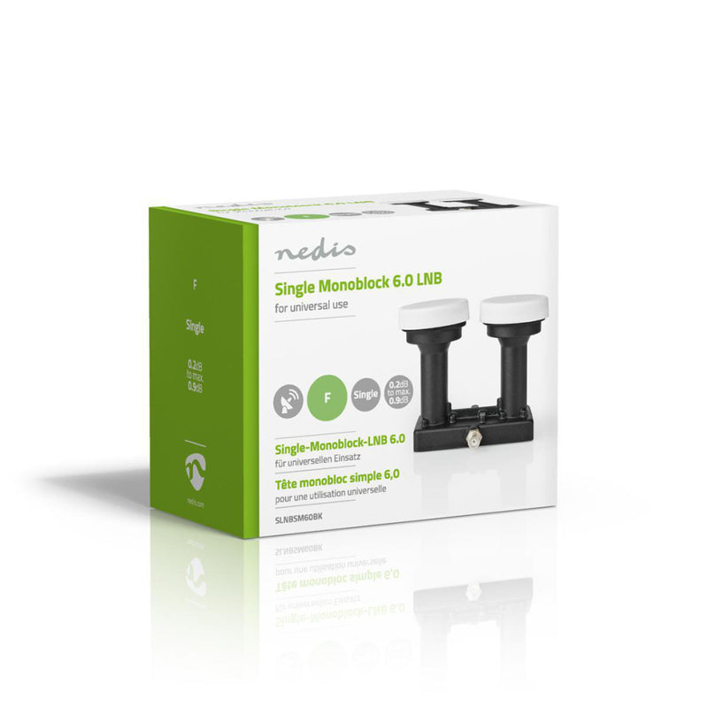 Nedis SLNBSM60BK Universele Lnb Single Monoblock 6.0 Ruisgetal 0,2 - 0,9 Db