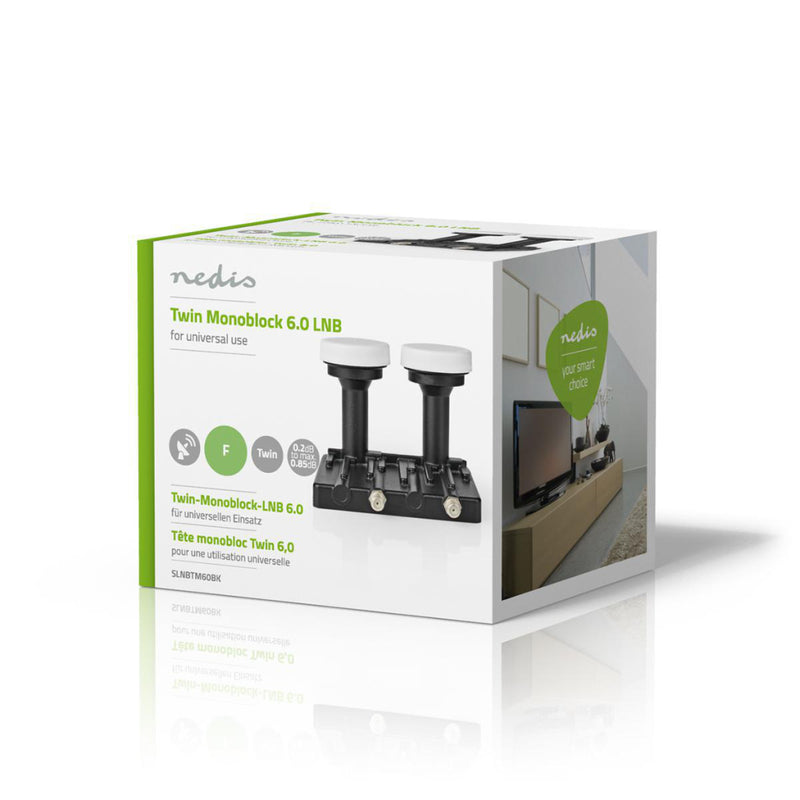 Nedis SLNBTM60BK Universele Lnb Twin Monoblock 6.0 Ruisgetal 0,2 - 0,85 Db