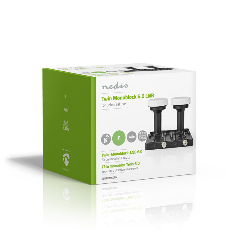 Nedis SLNBTM60BK Universele Lnb Twin Monoblock 6.0 Ruisgetal 0,2 - 0,85 Db
