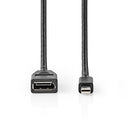Nedis CCGB37454BK02 Mini-displayport - Displayport-kabel Mini-displayport Male - Displayport Female