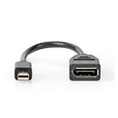 Nedis CCGB37454BK02 Mini-displayport - Displayport-kabel Mini-displayport Male - Displayport Female