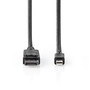 Nedis CCGP37404BK20 Mini-displayport - Displayport-kabel Mini-displayport Male - Displayport Male 2