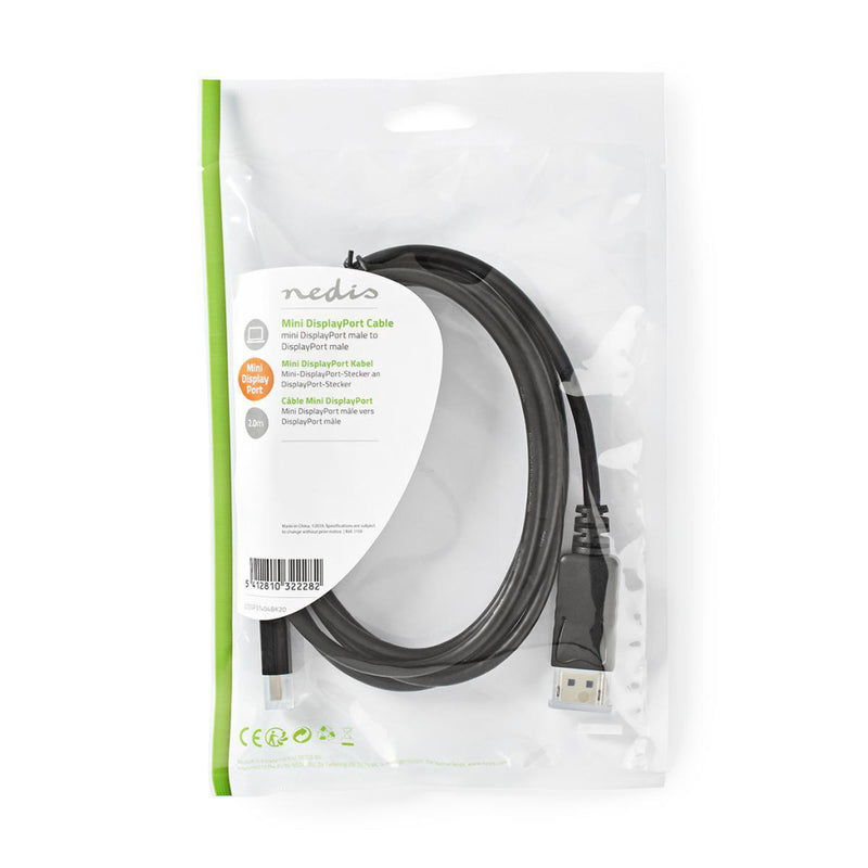 Nedis CCGP37404BK20 Mini-displayport - Displayport-kabel Mini-displayport Male - Displayport Male 2