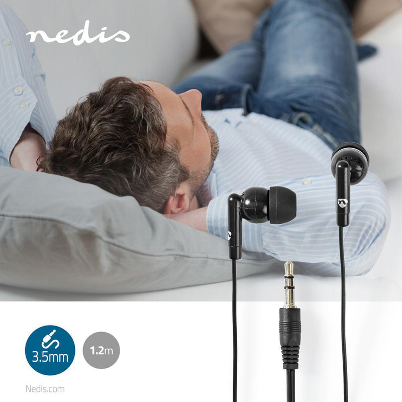 Nedis HPWD1000BK Bedrade Koptelefoon 3,5 Mm Kabellengte: 1.20 M Zwart