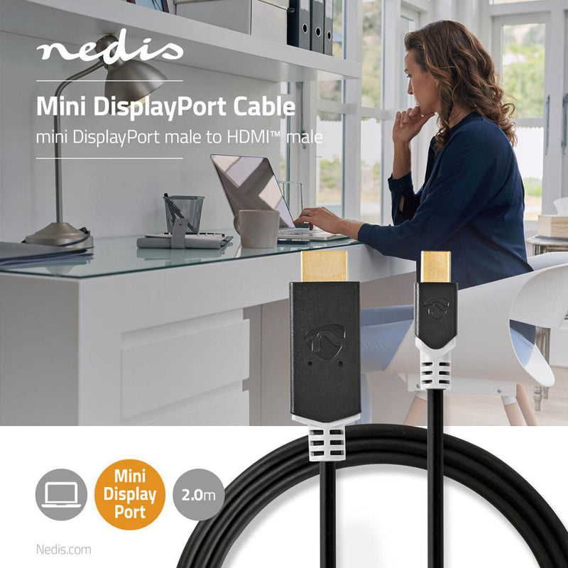 Nedis CCBP37604AT20 Mini-displayport - Hdmi&trade;-kabel 1.4 Mini-displayport Male - Hdmi&trade; Ma