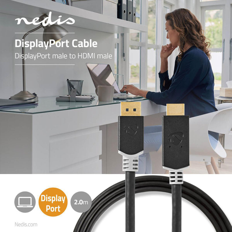 Nedis CCBW37104AT20 Displayport - Hdmi&trade;-kabel 1.4 Displayport Male - Hdmi&trade; Male 2,0 M A