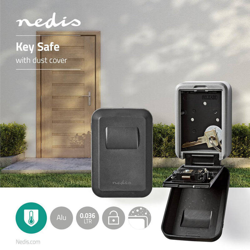 Nedis KEYCC02BK Kluis Sleutelkluis Combinatieslot Binnen- En Buitenshuis Grijs/zwart