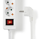 Nedis EXSO315UFSWT Stekkerdoos 3-wegs Schuko 2x Usb 1,5 M Aan/uitknop Wit