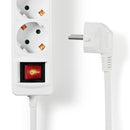 Nedis EXSO515UFSWT Stekkerdoos5-wegs Schuko 2x Usb 1,5 M Aan/uitknop Wit
