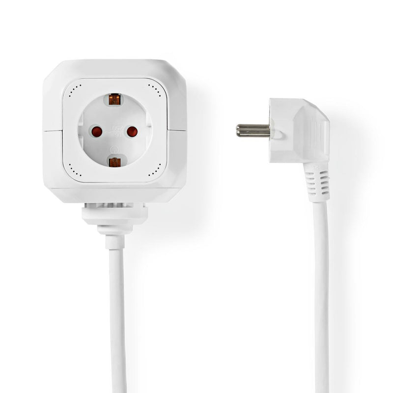 Nedis EXSOC415UFWT Stekkerdoos Kubus 4-wegs Schuko 2x Usb 1,5 M 3x 1,5 Mm² Wit