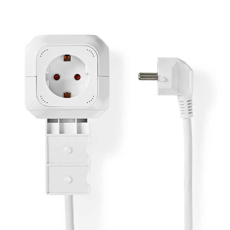 Nedis EXSOC415UFWT Stekkerdoos Kubus 4-wegs Schuko 2x Usb 1,5 M 3x 1,5 Mm² Wit