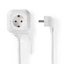 Nedis EXSOC415UFWT Stekkerdoos Kubus 4-wegs Schuko 2x Usb 1,5 M 3x 1,5 Mm² Wit