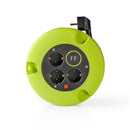 Nedis PECCR05UFGN Kabelhaspel 5,0 M 3x 1,5 Mm² Thermische Beveiliging Schuko & Usb