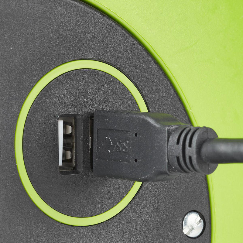 Nedis PECCR05UFGN Kabelhaspel 5,0 M 3x 1,5 Mm² Thermische Beveiliging Schuko & Usb